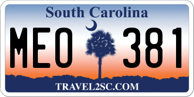 SC license plate MEO381