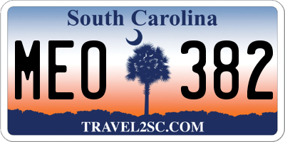 SC license plate MEO382