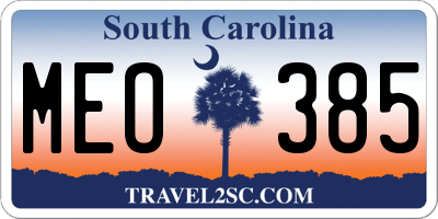 SC license plate MEO385