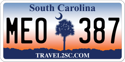 SC license plate MEO387
