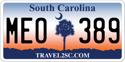 SC license plate MEO389