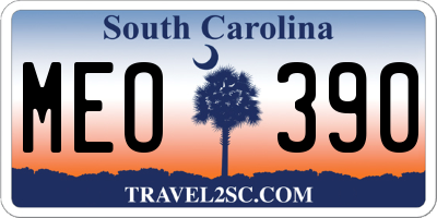 SC license plate MEO390