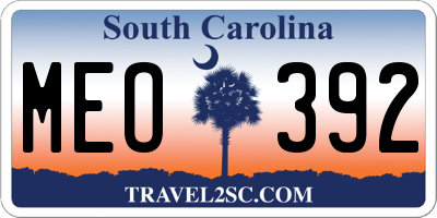 SC license plate MEO392