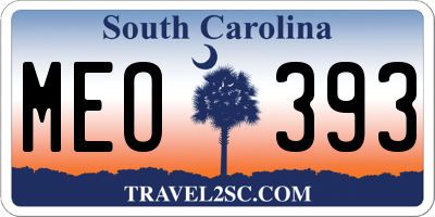 SC license plate MEO393