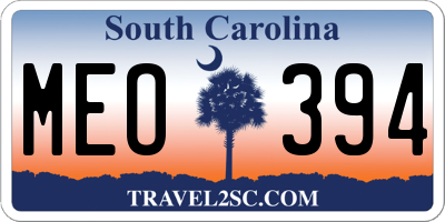 SC license plate MEO394
