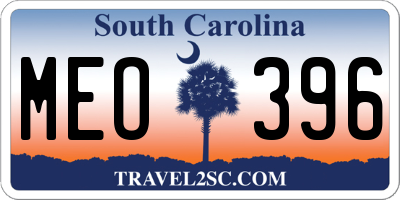 SC license plate MEO396