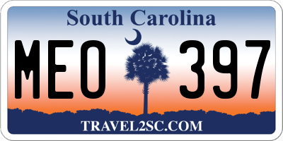 SC license plate MEO397