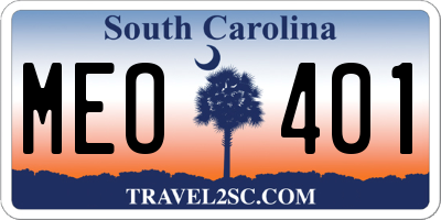 SC license plate MEO401