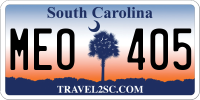 SC license plate MEO405