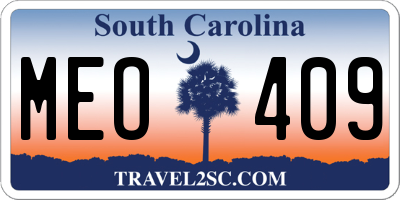 SC license plate MEO409