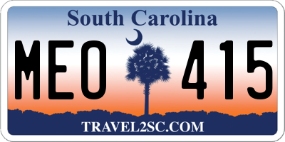 SC license plate MEO415