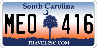 SC license plate MEO416