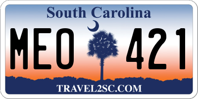 SC license plate MEO421