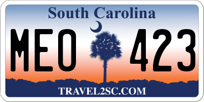 SC license plate MEO423