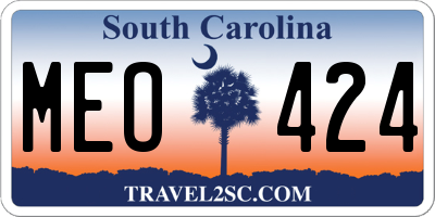 SC license plate MEO424