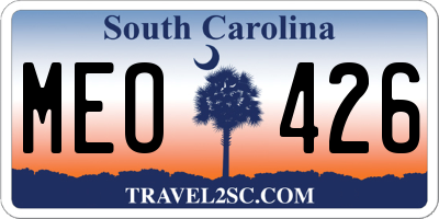 SC license plate MEO426