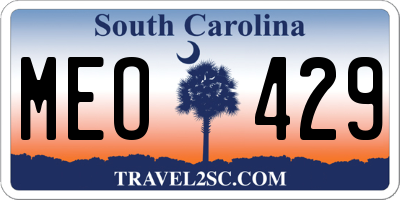 SC license plate MEO429