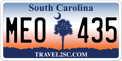 SC license plate MEO435