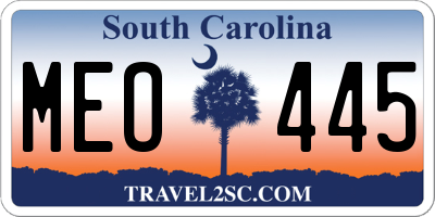 SC license plate MEO445