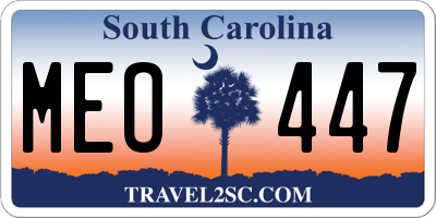 SC license plate MEO447