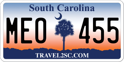 SC license plate MEO455