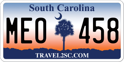 SC license plate MEO458