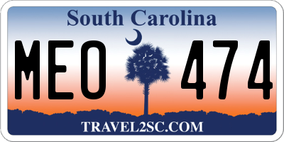 SC license plate MEO474