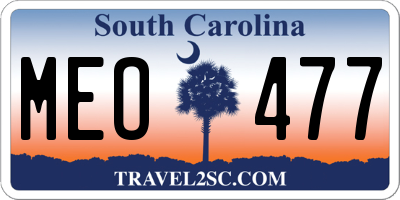 SC license plate MEO477