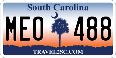 SC license plate MEO488