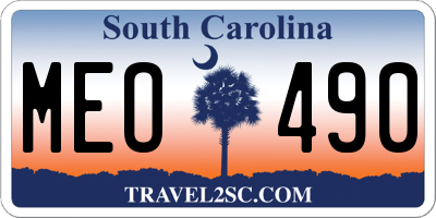 SC license plate MEO490