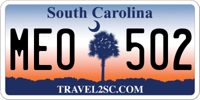 SC license plate MEO502
