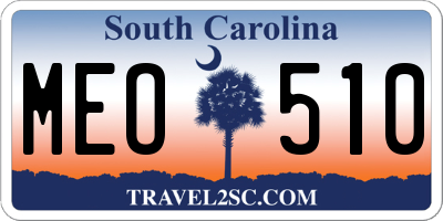 SC license plate MEO510