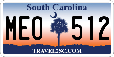 SC license plate MEO512