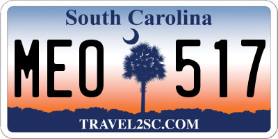 SC license plate MEO517