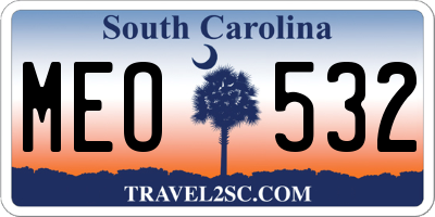 SC license plate MEO532