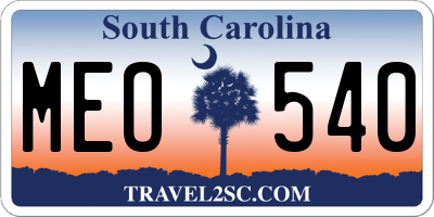 SC license plate MEO540
