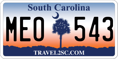 SC license plate MEO543