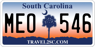 SC license plate MEO546