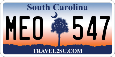 SC license plate MEO547