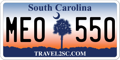 SC license plate MEO550