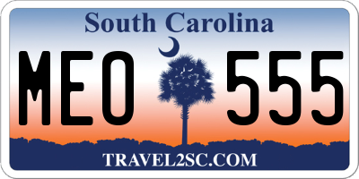 SC license plate MEO555