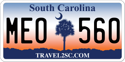 SC license plate MEO560