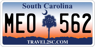SC license plate MEO562
