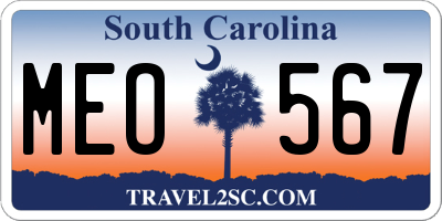 SC license plate MEO567