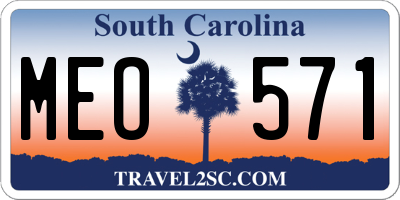 SC license plate MEO571