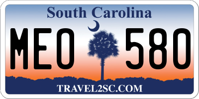 SC license plate MEO580