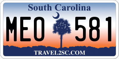 SC license plate MEO581
