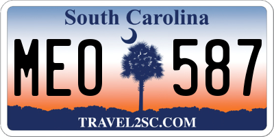 SC license plate MEO587