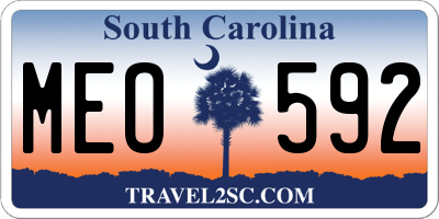 SC license plate MEO592