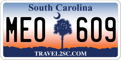 SC license plate MEO609